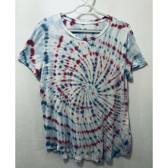 Aeropostale Womens Large Seriously Soft Perfect Crew Tie Dye Tee Top Boho - Picture 1 of 5